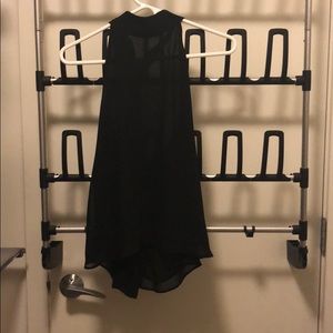 High neck black tank